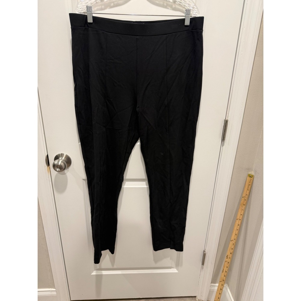 CeCe Womens Tapered Leg Pants Front Seam Detail Black XL
